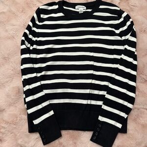 Calvin Klein Black and White Striped Women’s Sweater